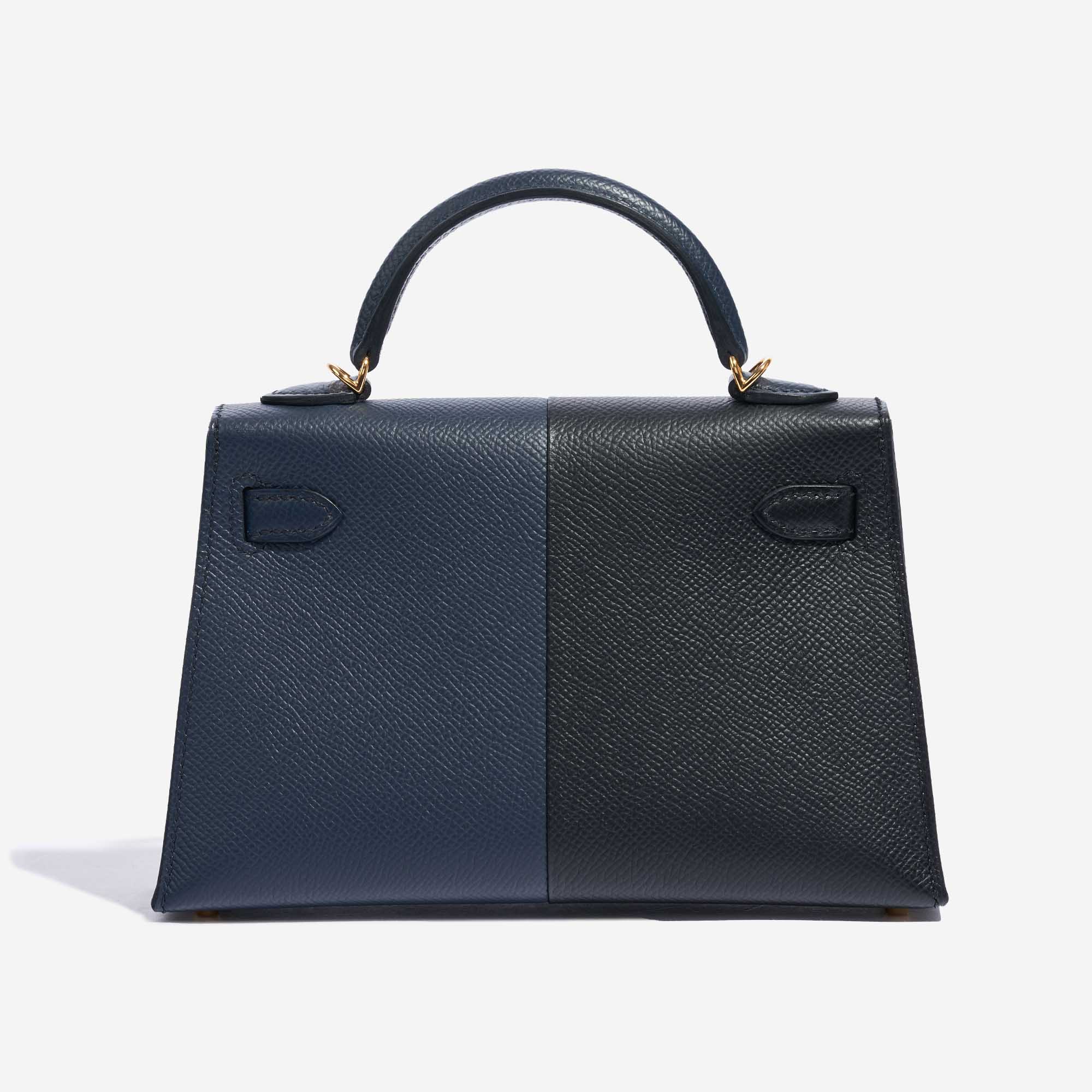Pre-owned Hermès Tasche Kelly Mini Epsom Blau Indigo / Schwarz / Rouge Casaque Schwarz, Blau Zurück | Verkaufen Sie Ihre Designer-Tasche auf Saclab.com