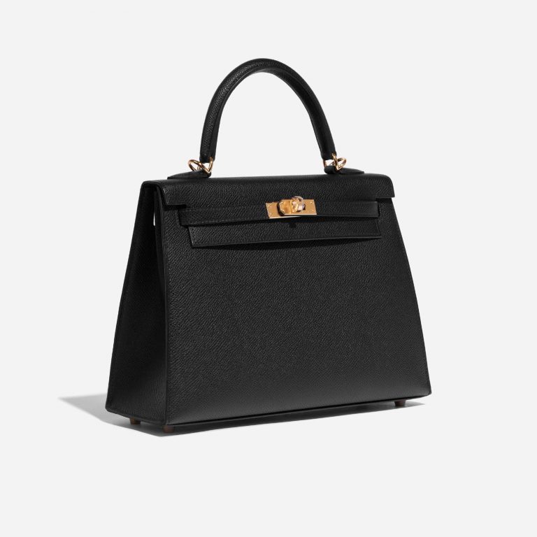 Pre-owned Hermès bag Kelly 25 Epsom Black Black Side Front | Sell your designer bag on Saclab.com