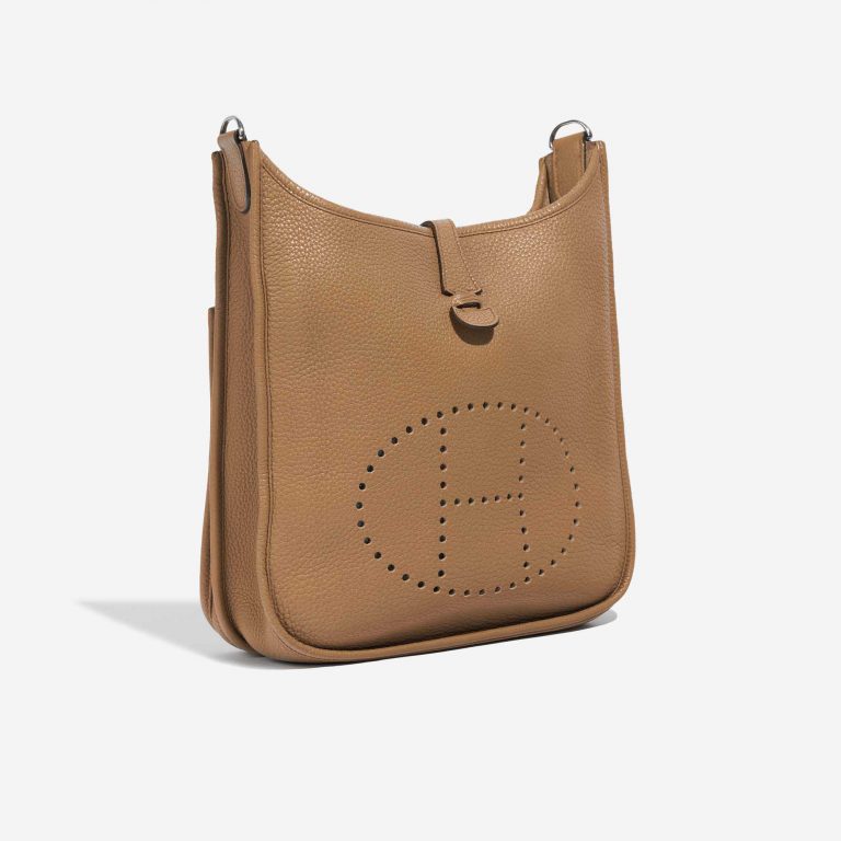 Pre-owned Hermès Tasche Evelyne 29 Clemence Tabac Camel Brown Side Front | Verkaufen Sie Ihre Designer-Tasche auf Saclab.com