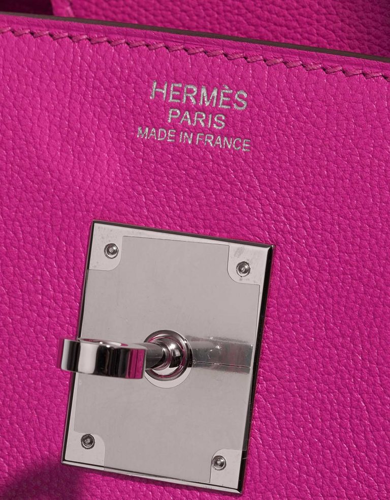 Pre-owned Hermès bag Birkin 30 Clemence Magnolia Pink Logo | Sell your designer bag on Saclab.com