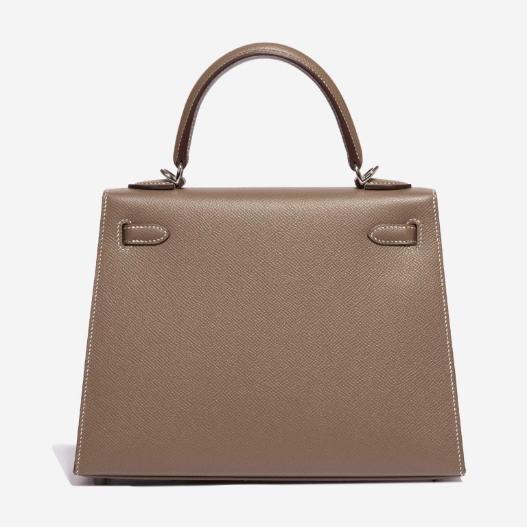 Pre-owned Hermès bag Kelly 25 Epsom Etoupe Brown Back | Sell your designer bag on Saclab.com