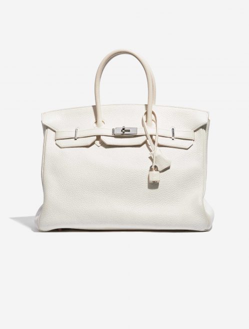 Pre-owned Hermès bag Birkin 35 Clemence White White Front | Sell your designer bag on Saclab.com