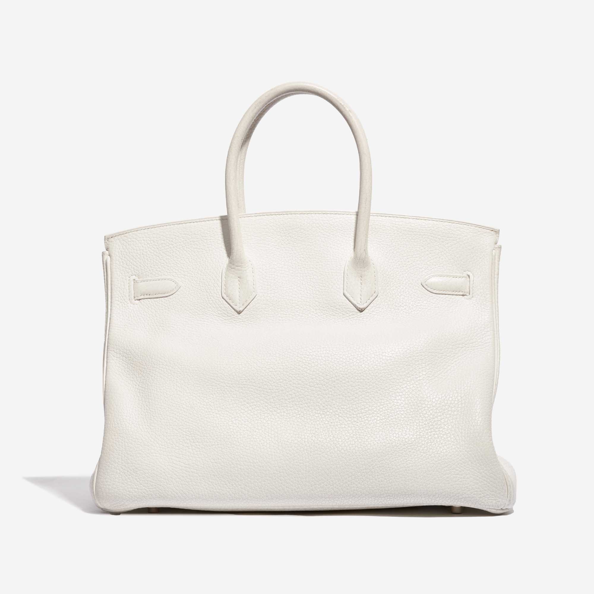 Pre-owned Hermès bag Birkin 35 Clemence White White Back | Verkaufen Sie Ihre Designer-Tasche auf Saclab.com