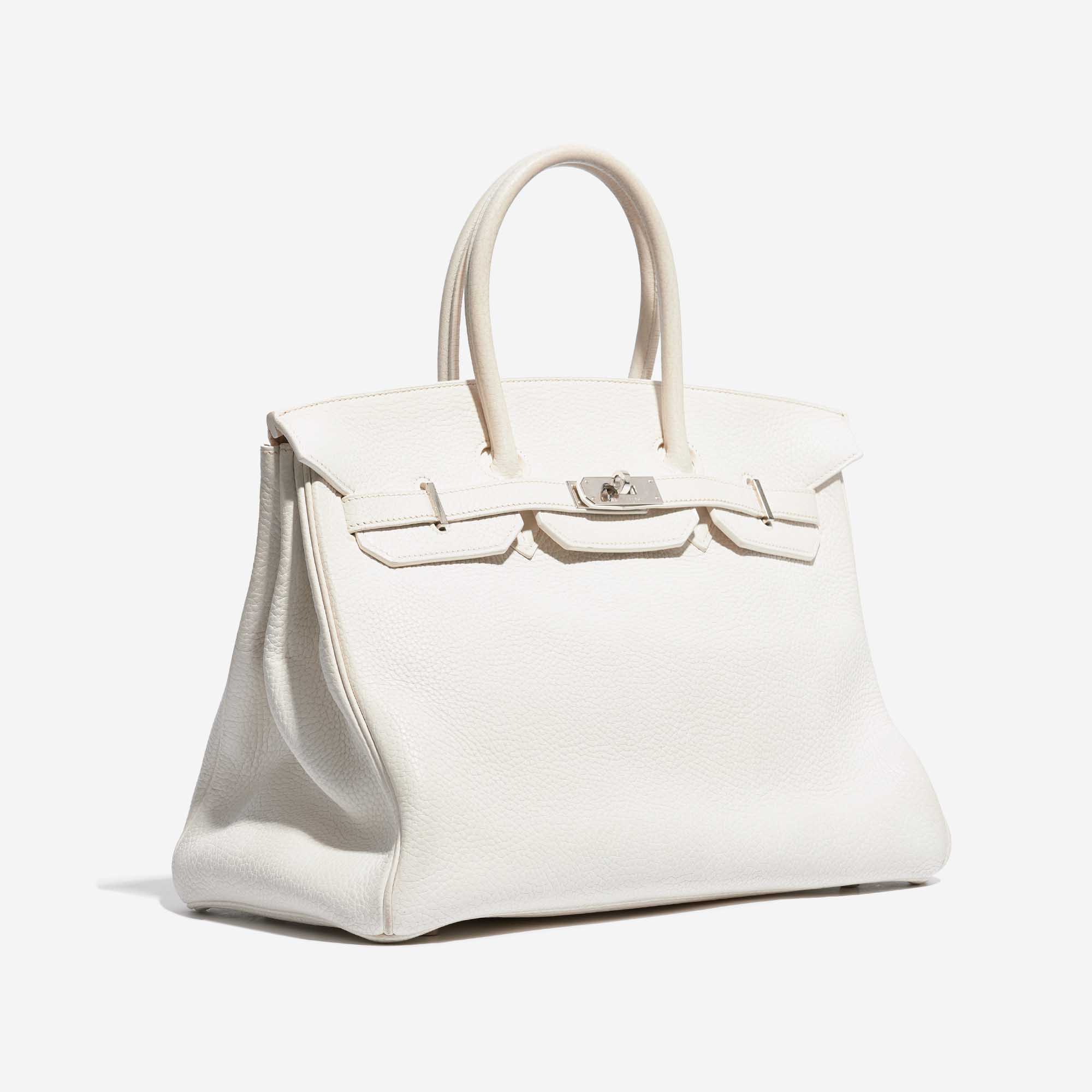Pre-owned Hermès bag Birkin 35 Clemence White White Side Front | Sell your designer bag on Saclab.com
