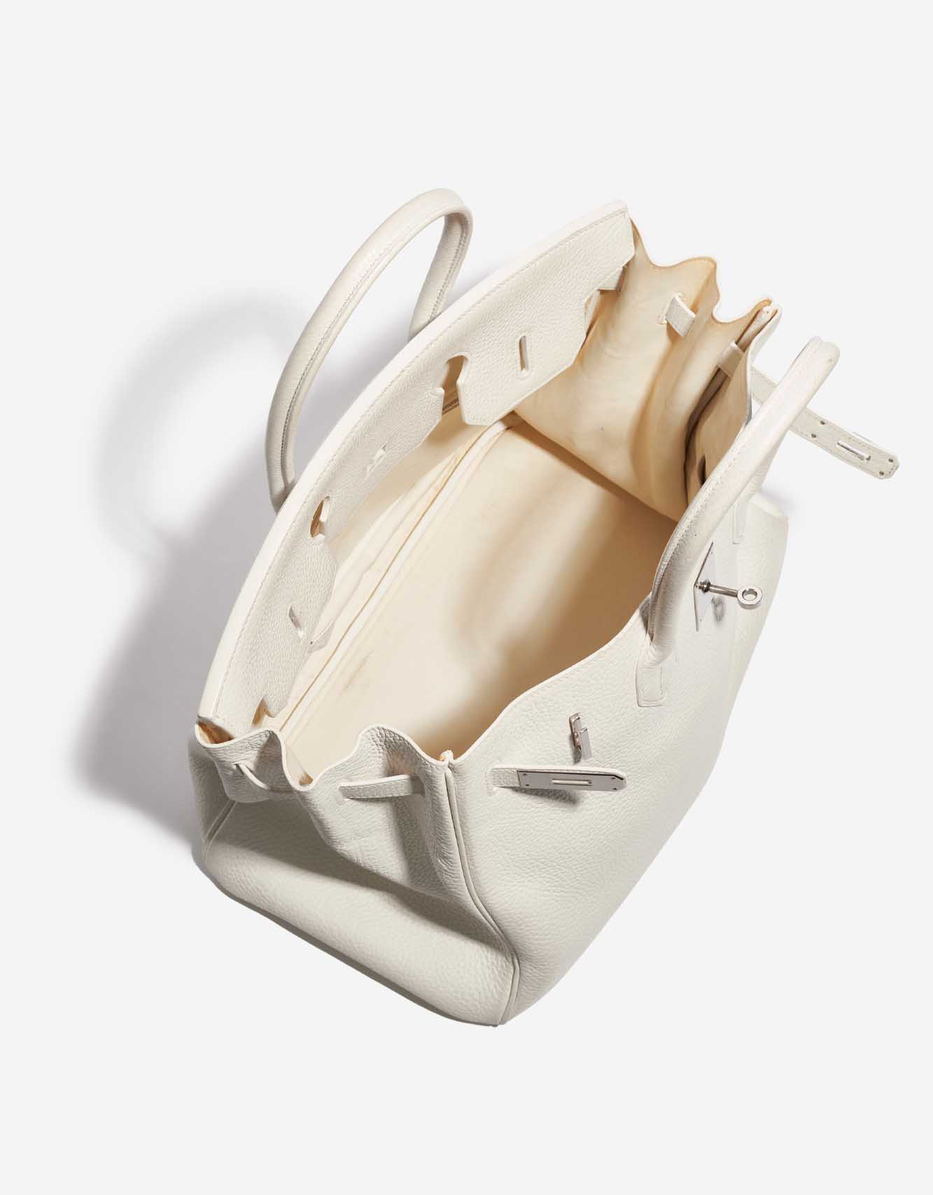 Pre-owned Hermès bag Birkin 35 Clemence White White Inside | Verkaufen Sie Ihre Designer-Tasche auf Saclab.com