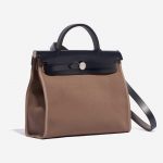 Pre-owned Hermès bag Herbag 31 Canvas / Vache Hunter  Etoupe / Blue Indigo Brown Side Front | Sell your designer bag on Saclab.com