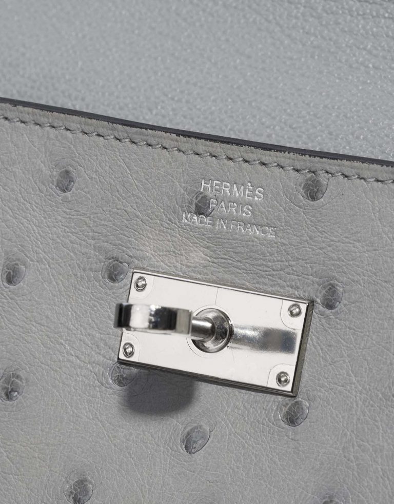 Pre-owned Hermès bag Kelly Wallet Ostrich Blue Glacier Blue Logo | Sell your designer bag on Saclab.com