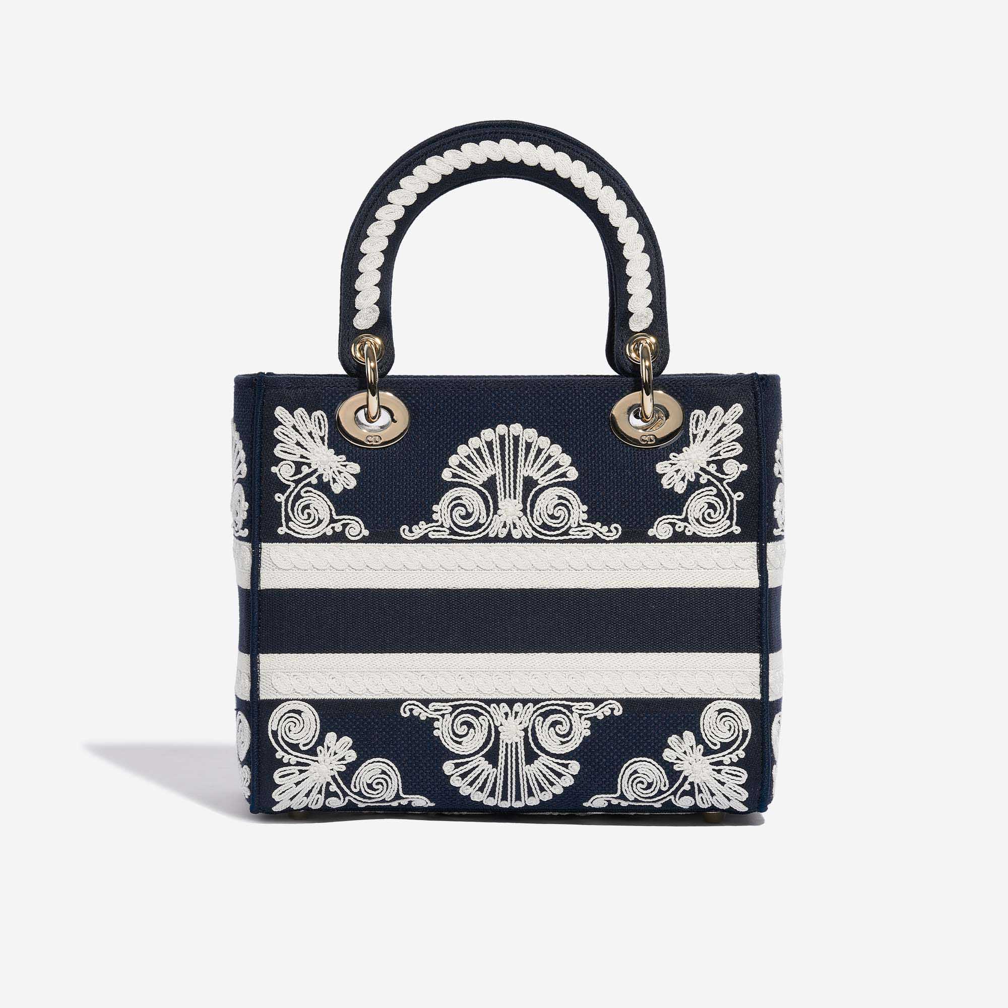 Pre-owned Dior bag Lady D-Lite Medium Canvas Blue / White Blue, White Back | Sell your designer bag on Saclab.com
