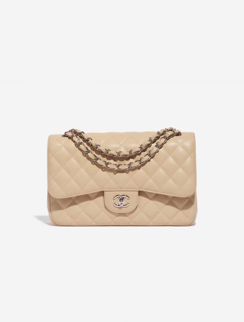 Pre-owned Chanel bag Timeless Jumbo Caviar Beige Beige Front | Sell your designer bag on Saclab.com