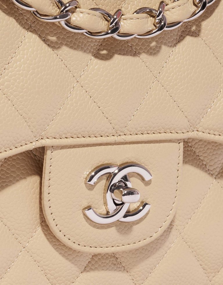 Pre-owned Chanel bag Timeless Jumbo Caviar Beige Beige Front | Sell your designer bag on Saclab.com