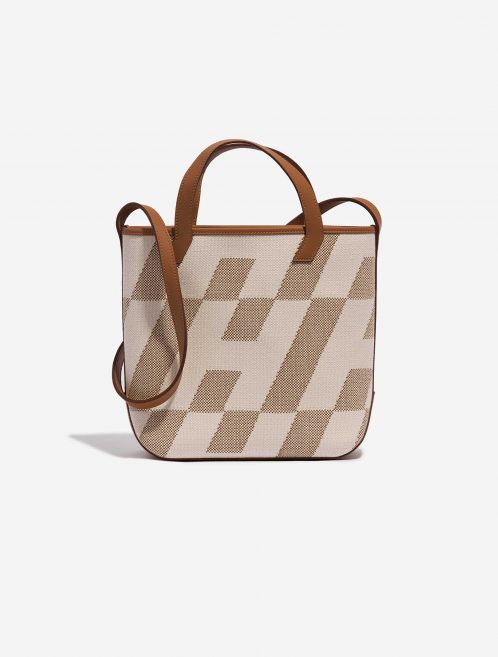 Pre-owned Hermès bag Cabas H en Biais 27 Toile H / Swift Ecru / Nature / Gold Beige, Brown, White Front | Sell your designer bag on Saclab.com