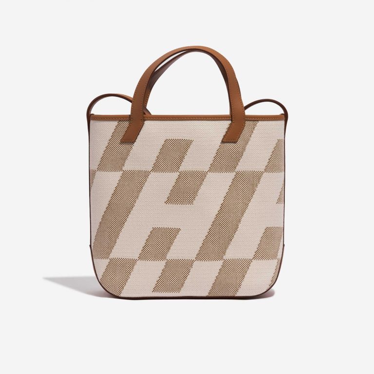 Sac Hermès Cabas H en Biais 27 Toile H / Swift Ecru / Nature / Gold Beige, Brown, White Back | Vendez votre sac de créateur sur Saclab.com