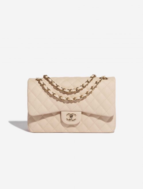 Pre-owned Chanel bag Timeless Jumbo Caviar Light Beige Beige Front | Sell your designer bag on Saclab.com