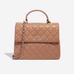Pre-owned Chanel bag Timeless Handle Large Lamb Beige Beige Front | Sell your designer bag on Saclab.com