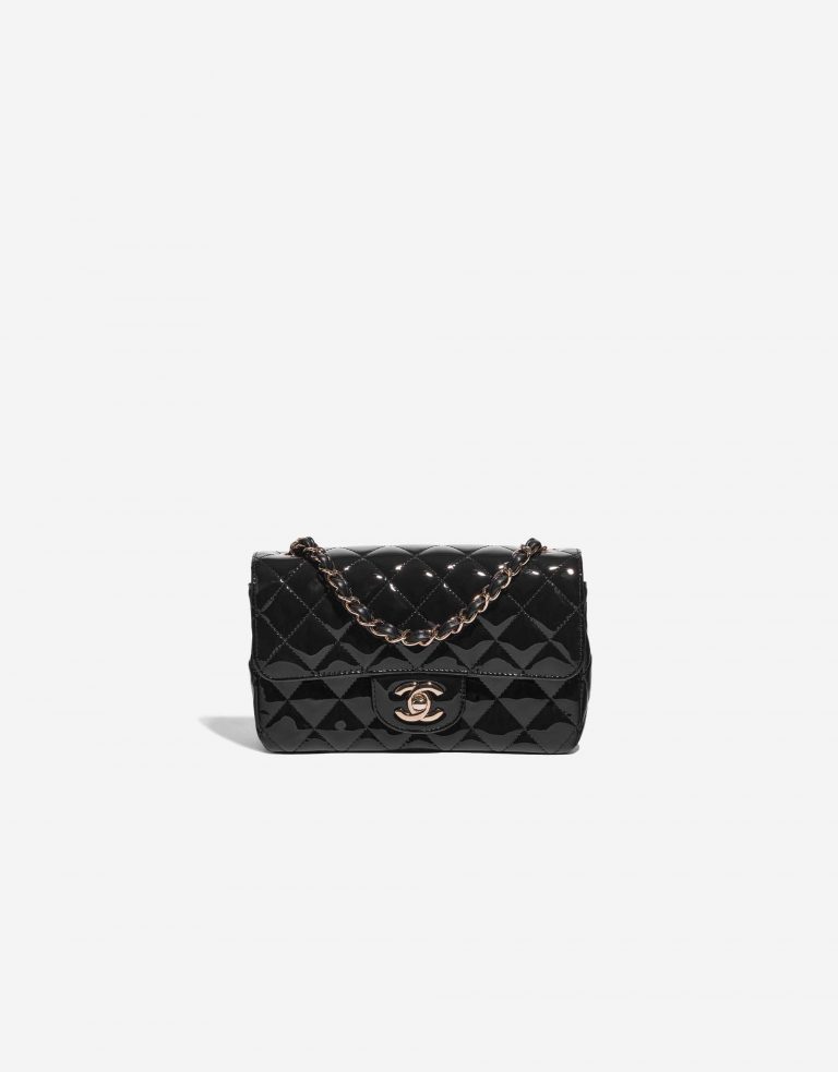 Pre-owned Chanel Tasche Timeless Mini Rectangular Patent Leder Schwarz Schwarz Front | Verkaufen Sie Ihre Designer-Tasche auf Saclab.com