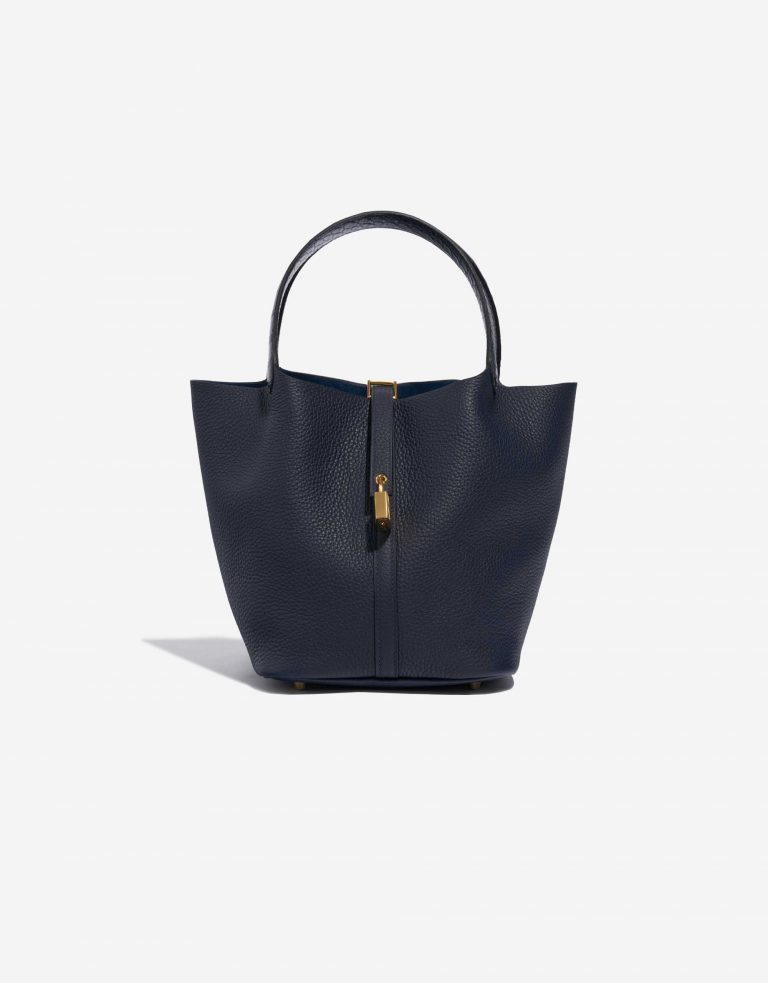 Gebrauchte Hermès Tasche Picotin Touch 22 Matte Alligator / Clemence Blue Nuit / Blue Marine Blue Front | Verkaufen Sie Ihre Designer-Tasche auf Saclab.com