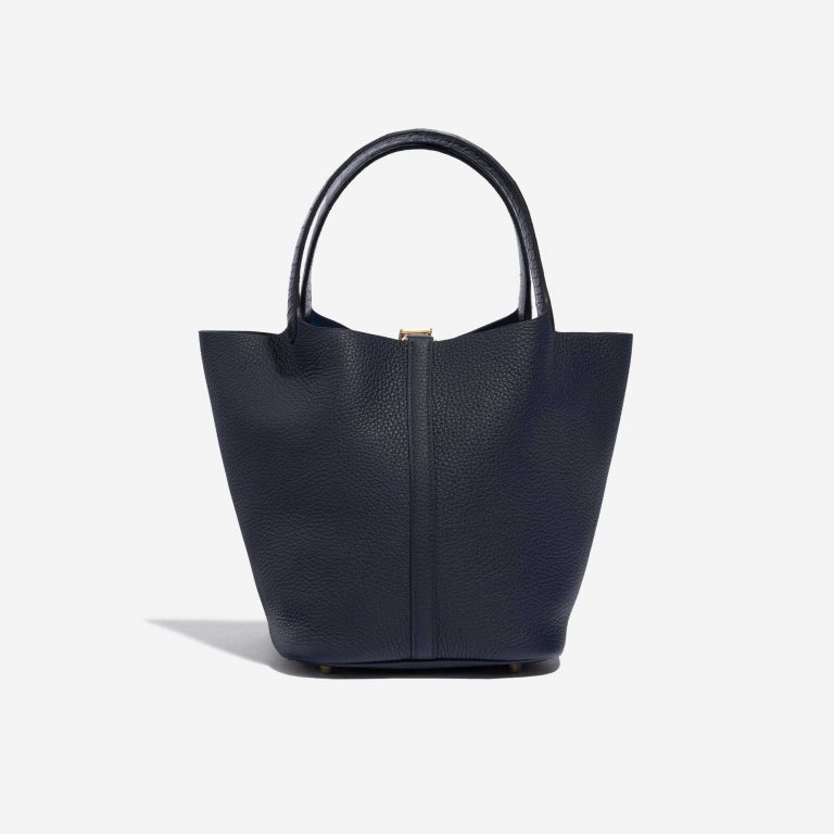 Gebrauchte Hermès Tasche Picotin Touch 22 Matte Alligator / Clemence Blue Nuit / Blue Marine Blue Back | Verkaufen Sie Ihre Designer-Tasche auf Saclab.com