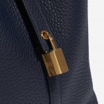 Pre-owned Hermès bag Picotin Touch 22 Matte Alligator / Clemence Blue Nuit / Blue Marine Blue Closing System | Sell your designer bag on Saclab.com