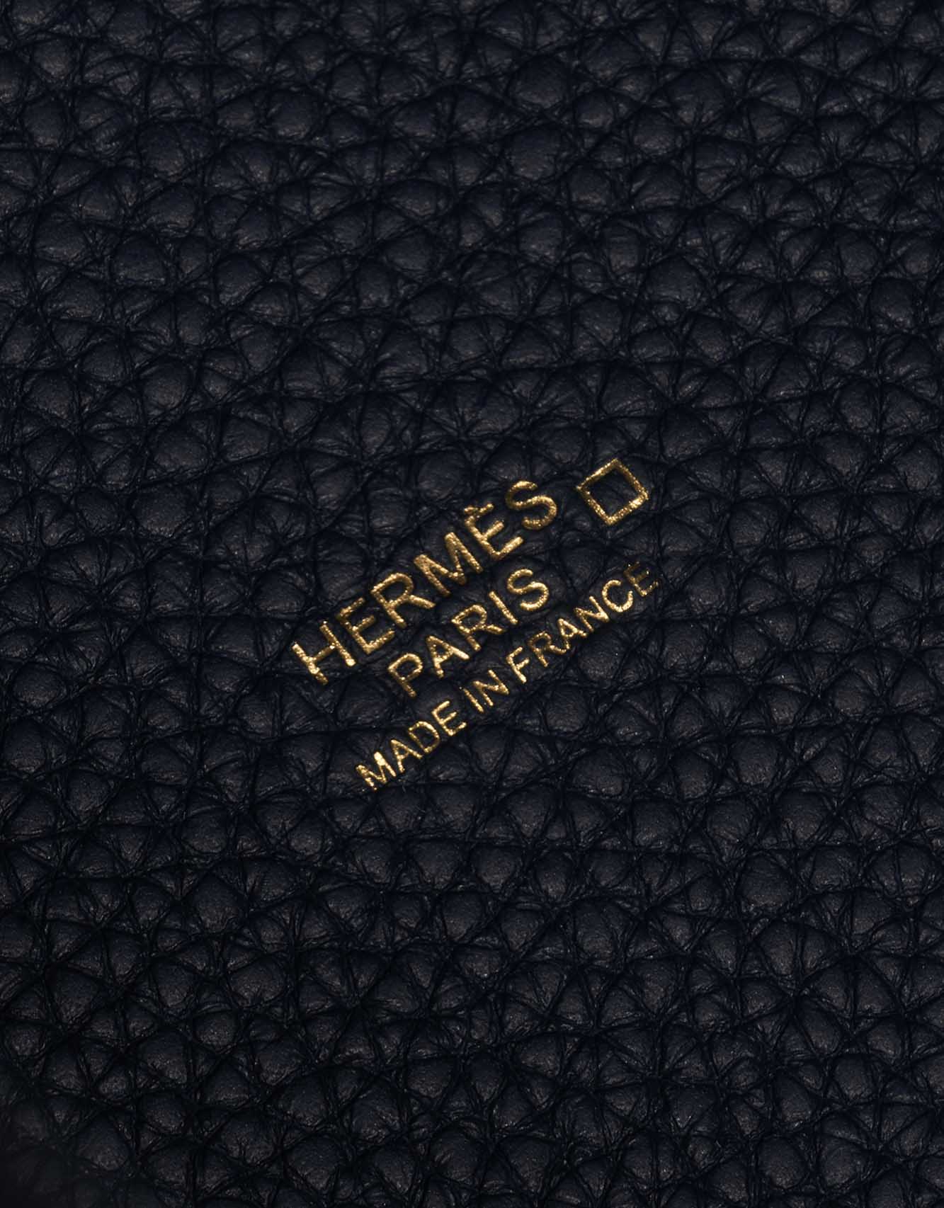 Pre-owned Hermès bag Picotin Touch 22 Matte Alligator / Clemence Blue Nuit / Blue Marine Blue Logo | Sell your designer bag on Saclab.com