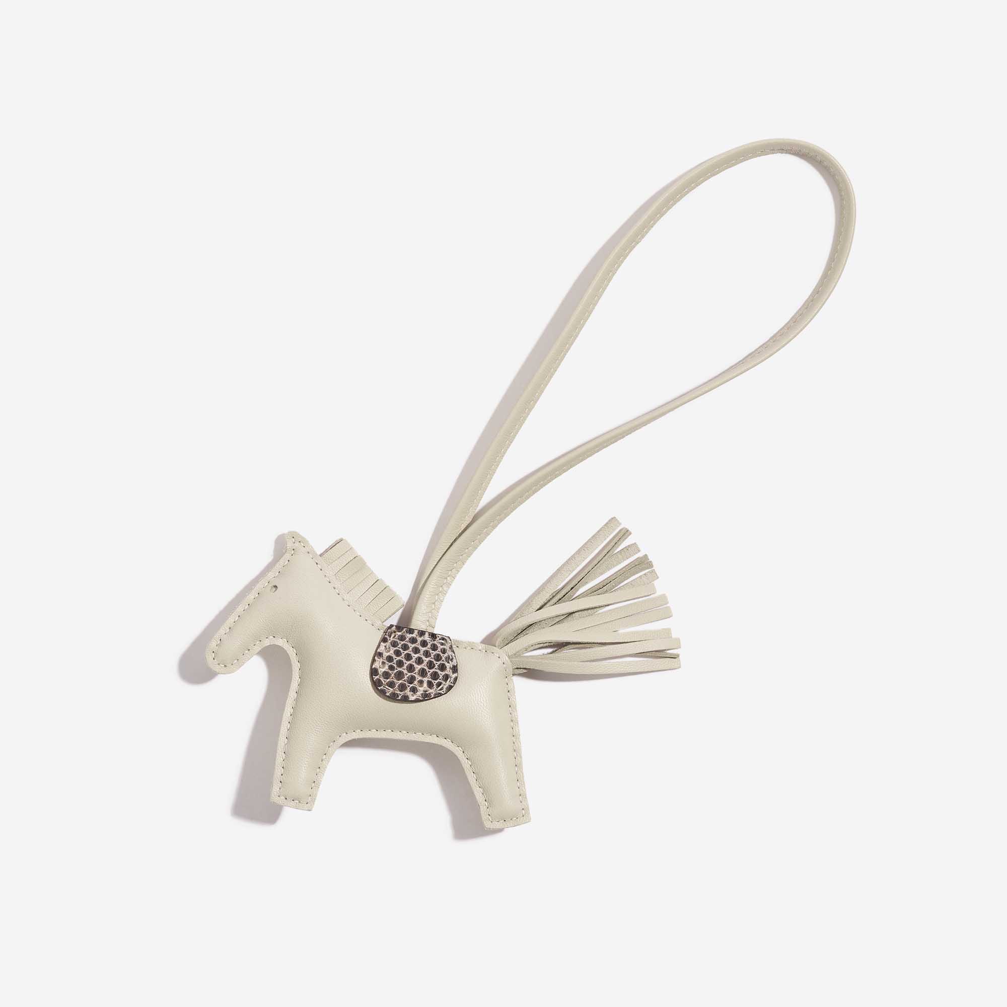 Hermes Rodeo charm Touch PM Craie/Ombre Agneau/ Natural lizard skin