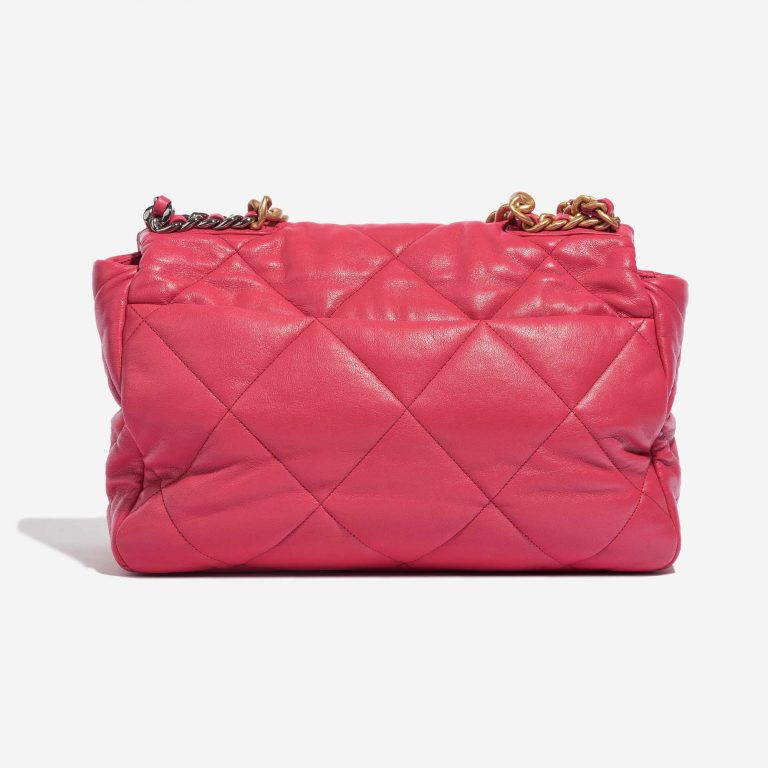 Pre-owned Chanel Tasche 19 Maxi Flap Bag Lammleder  Pink Pink Back | Verkaufen Sie Ihre Designer-Tasche auf Saclab.com