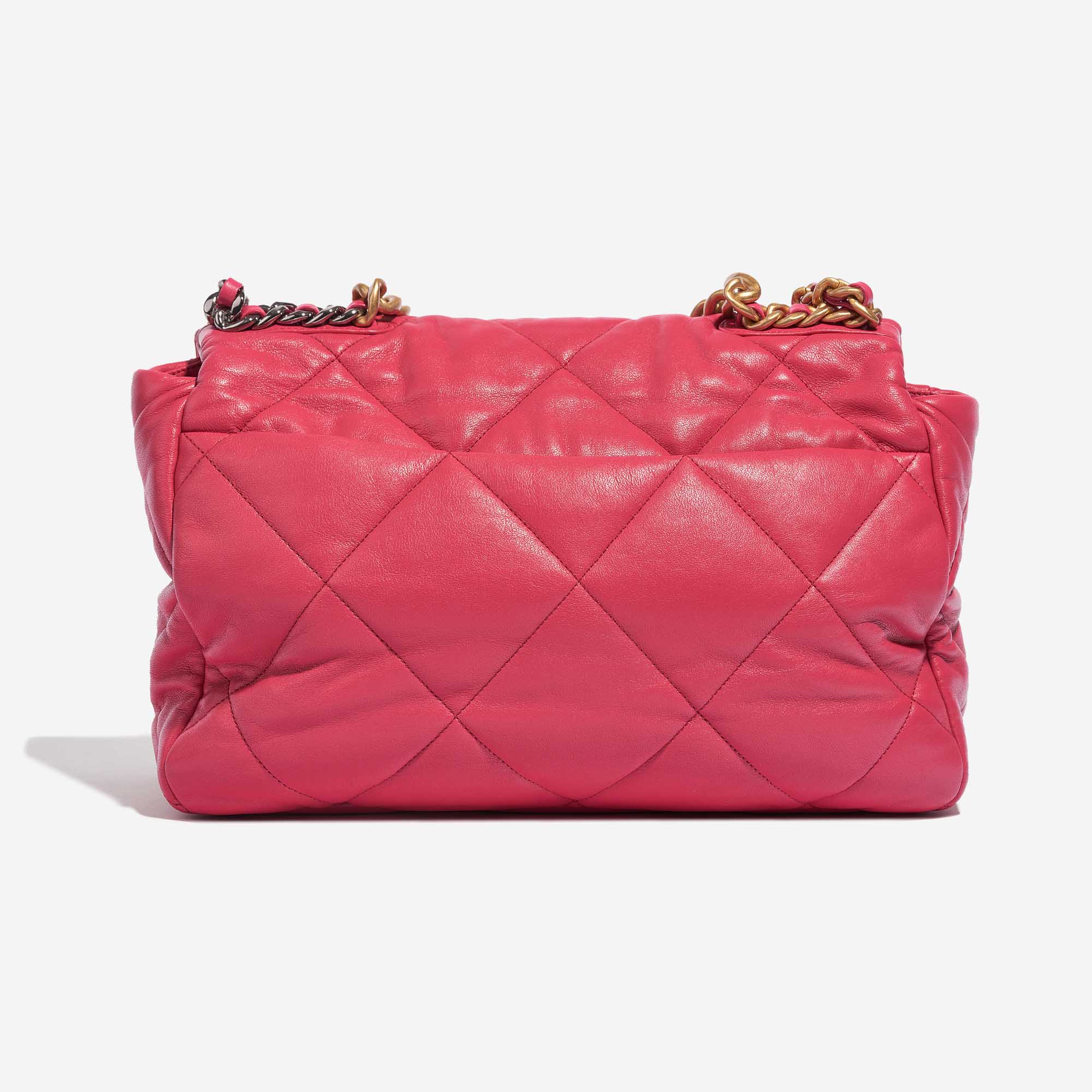 Pre-owned Chanel Tasche 19 Maxi Flap Bag Lammleder Pink Pink Back | Verkaufen Sie Ihre Designer-Tasche auf Saclab.com