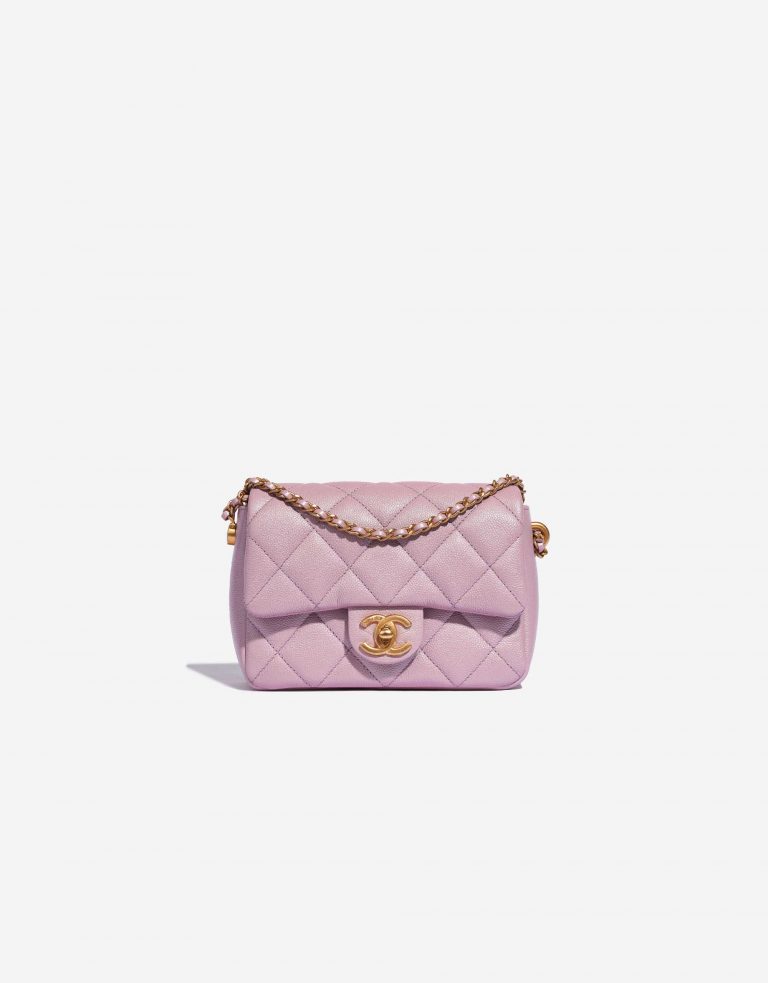 Pre-owned Chanel bag Timeless 21K Square Caviar Lilac Adjustable Violet Front | Sell your designer bag on Saclab.com