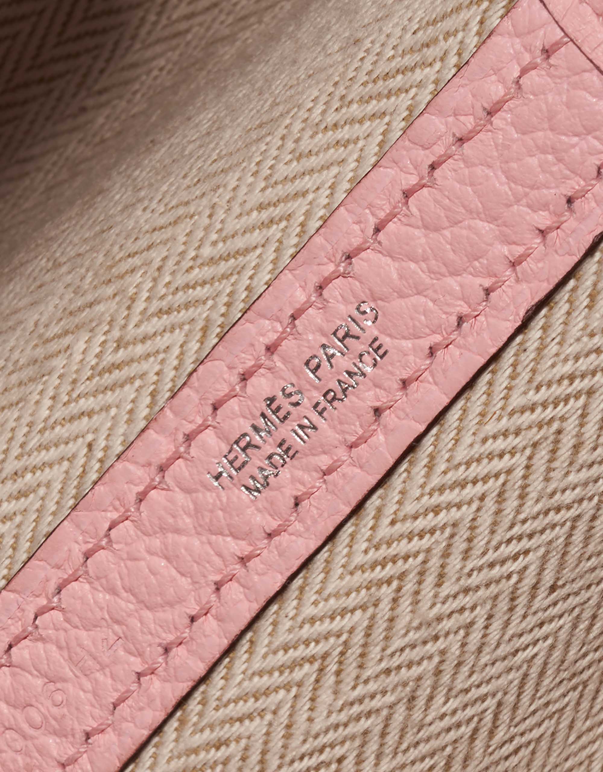 Pre-owned Hermès bag Garden Party 36 Clemence Rose Sakura Pink Logo | Sell your designer bag on Saclab.com