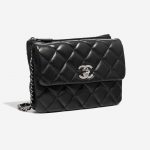 Pre-owned Chanel bag Timeless Small Flap Bag Lamb Black Black Side Front | Sell your designer bag on Saclab.com