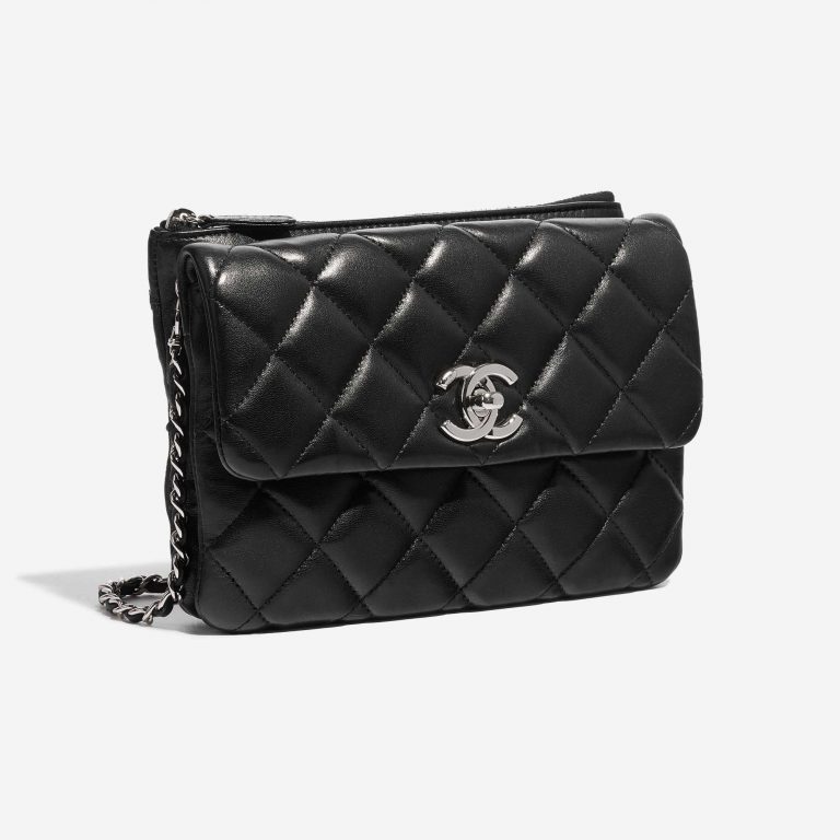 Pre-owned Chanel Tasche Timeless Small Flap Bag Lammleder  Black Black Side Front | Verkaufen Sie Ihre Designer-Tasche auf Saclab.com