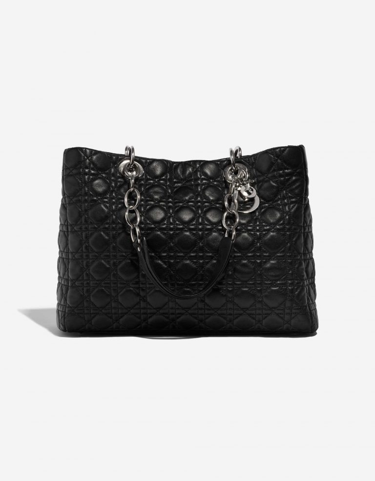 Pre-owned Dior bag Shopper Medium Lamb Black Black Front | Sell your designer bag on Saclab.com