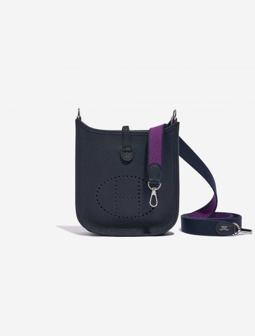 Pre-owned Hermès bag Evelyne 16 Clemence Blue Nuit Blue Front | Sell your designer bag on Saclab.com