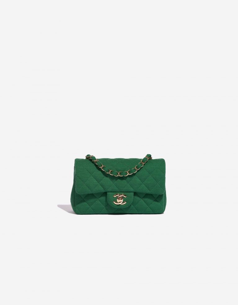 Pre-owned Chanel bag Timeless Mini Rectangular Cotton Green Green Front | Sell your designer bag on Saclab.com