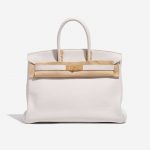 Pre-owned Hermès bag Birkin 35 Clemence White White Front Velt | Sell your designer bag on Saclab.com