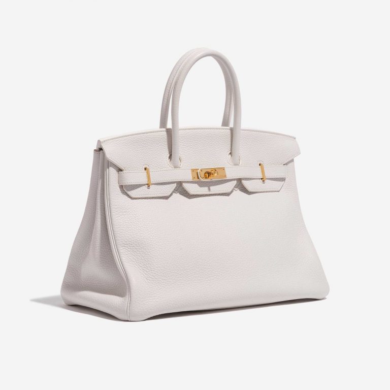 Pre-owned Hermès bag Birkin 35 Clemence White White Side Front | Sell your designer bag on Saclab.com