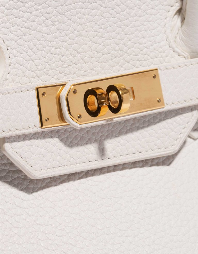 Pre-owned Hermès bag Birkin 35 Clemence White White Front | Sell your designer bag on Saclab.com