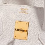 Pre-owned Hermès bag Birkin 35 Clemence White White Logo | Sell your designer bag on Saclab.com