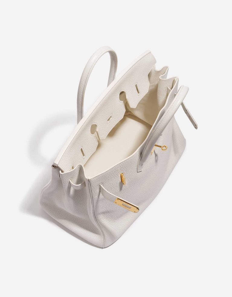 Pre-owned Hermès bag Birkin 35 Clemence White White Inside | Sell your designer bag on Saclab.com