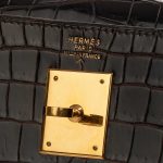 Pre-owned Hermès bag Kelly 32 Porosus Crocodile Dark Brown Brown Logo | Sell your designer bag on Saclab.com