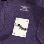 Pre-owned Hermès bag Birkin 30 Togo Iris Violet Logo | Sell your designer bag on Saclab.com
