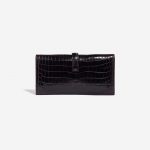 Pre-owned Hermès bag Jige Clutch Shiny Niloticus Crocodile Prunoir Violet Back | Sell your designer bag on Saclab.com