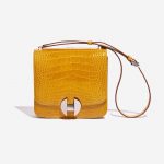 Pre-owned Hermès bag 2002 Alligator Jaune Ambre Yellow Front | Sell your designer bag on Saclab.com