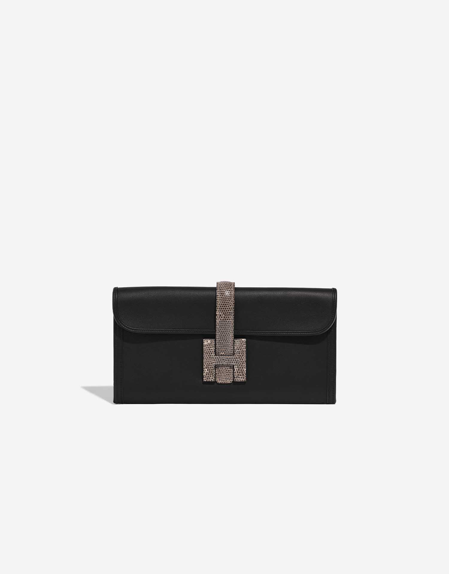 Hermès Jige pouch in black box leather