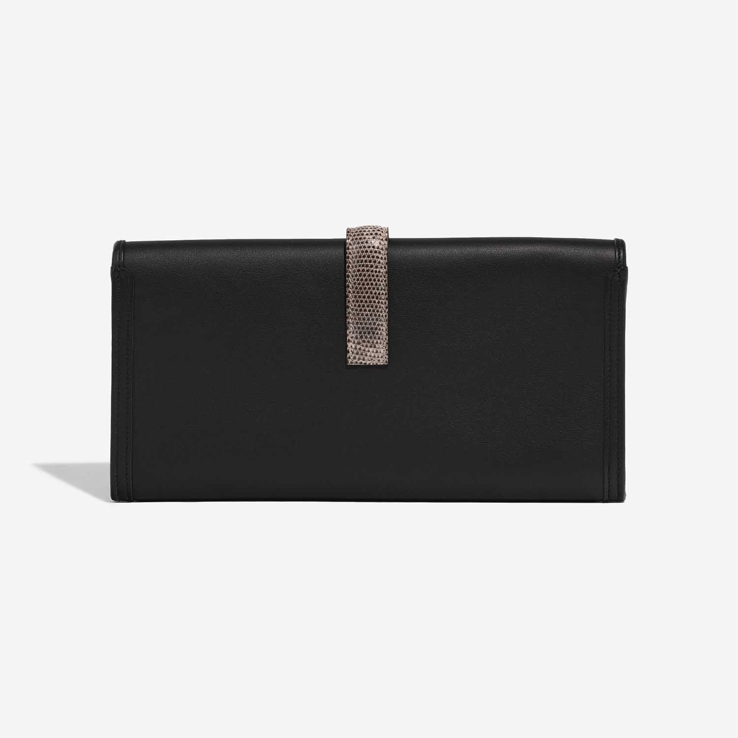 Pre-owned Hermès bag Jige Clutch Salvator Lizard / Swift Ombré / Black Black, Brown Back | Sell your designer bag on Saclab.com