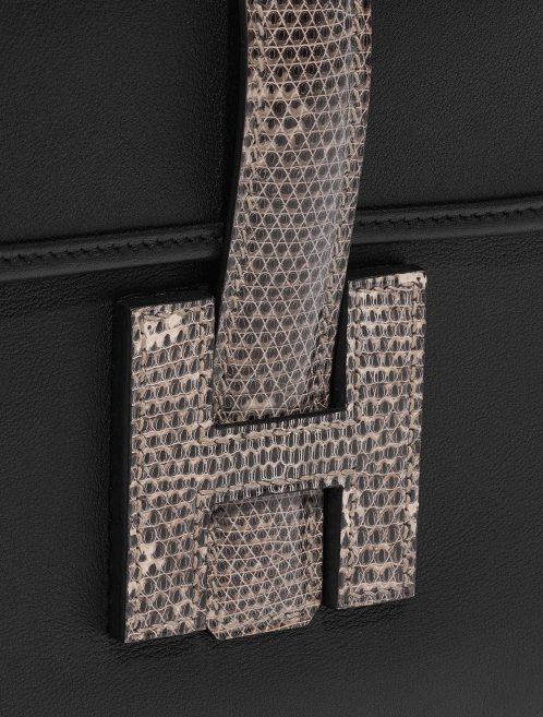 Pre-owned Hermès bag Jige Clutch Salvator Lizard / Swift Ombré / Black Black, Brown Closing System | Sell your designer bag on Saclab.com