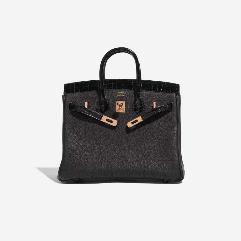 Pre-owned Hermès bag Birkin Touch 25 Niloticus Crocodile / Togo Black Black Front Open | Sell your designer bag on Saclab.com