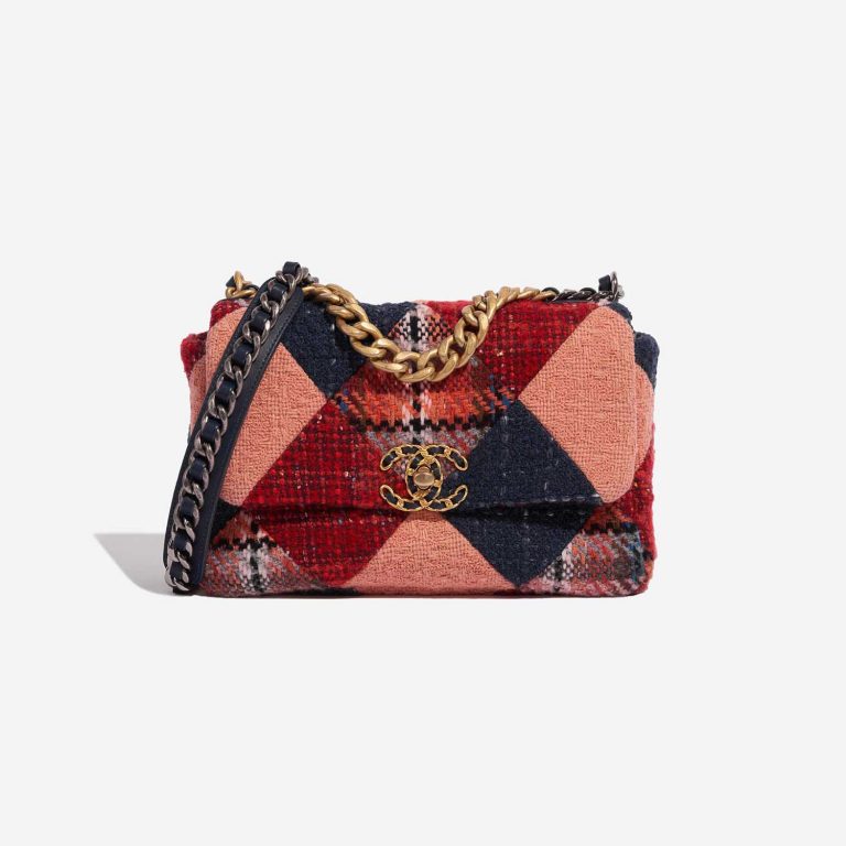 Pre-owned Chanel bag 19 Flap Bag Tweed Multicolor Multicolour Front | Sell your designer bag on Saclab.com
