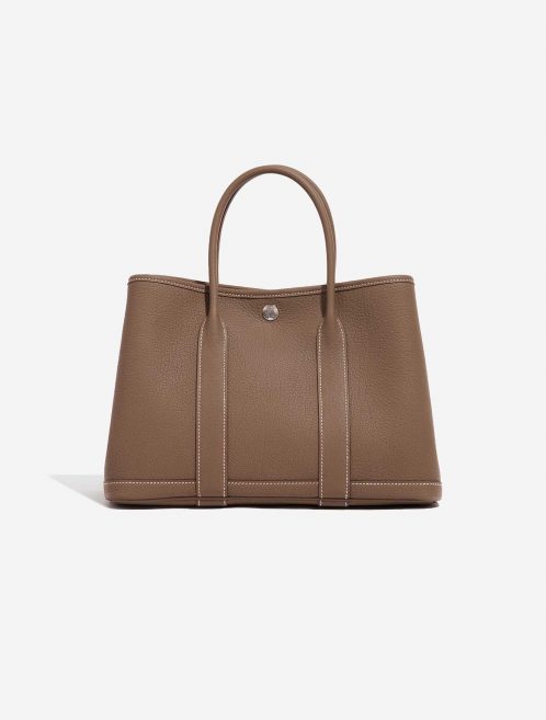 Pre-owned Hermès bag Garden Party 30 Negonda Etoupe Brown Front | Sell your designer bag on Saclab.com