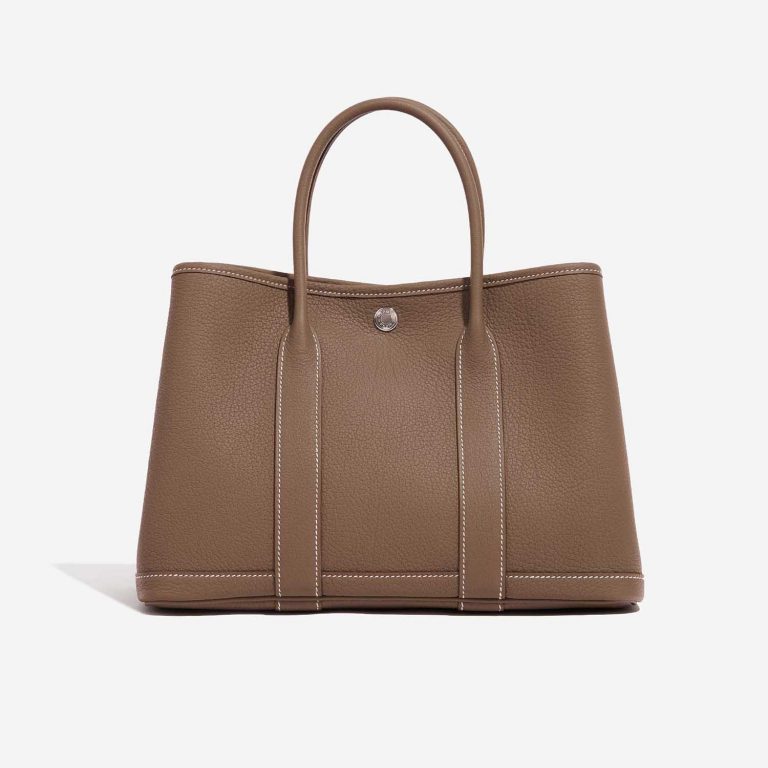 Pre-owned Hermès bag Garden Party 30 Negonda Etoupe Brown Front | Sell your designer bag on Saclab.com