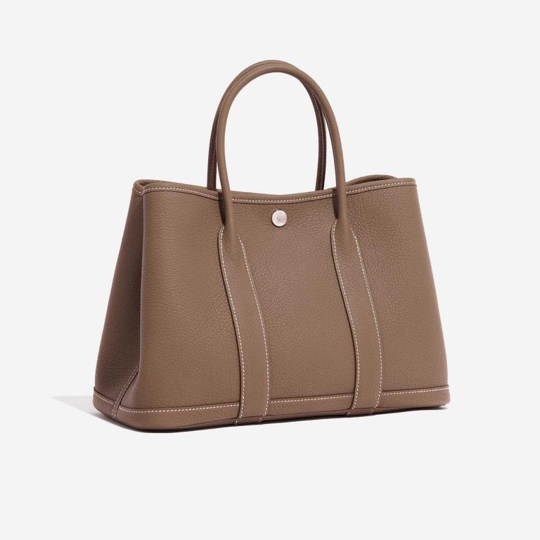 Pre-owned Hermès bag Garden Party 30 Negonda Etoupe Brown Side Front | Sell your designer bag on Saclab.com